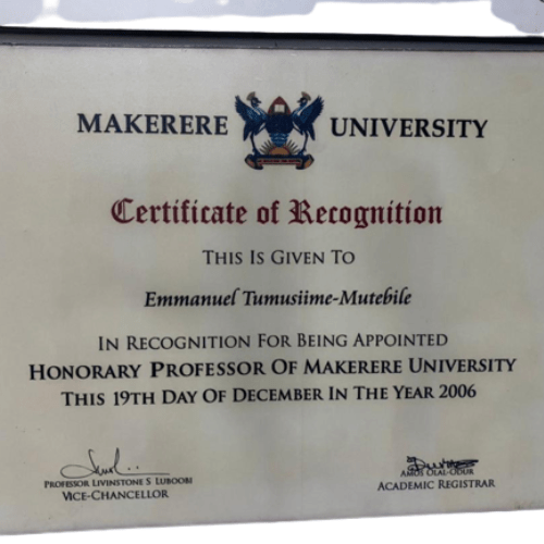 Honorary Professor of Makerere University